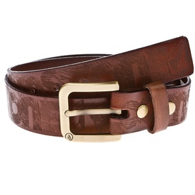 Incision Leather Belt tacoma brown