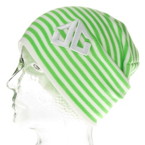 The Stripee Fresh Beanie white green