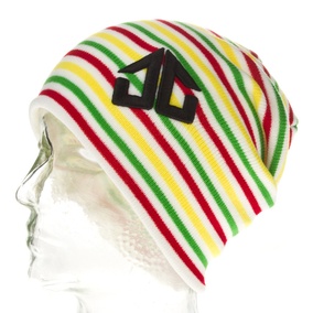 The Stripee Fresh Beanie rasta white