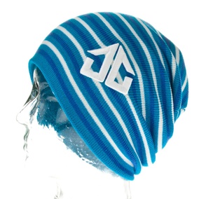 The Stripee Fresh Beanie white blue